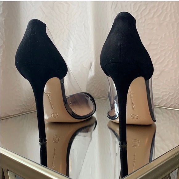 Gianvitto Rossi 100mm transparent suede pumps heel - Picture 3 of 7